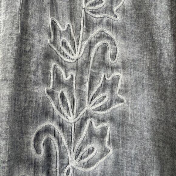 Gretty Zueger Gray V Neck Lace On Cuffs Hem High Low Tunic #1364 Size 2X - Picture 5 of 12